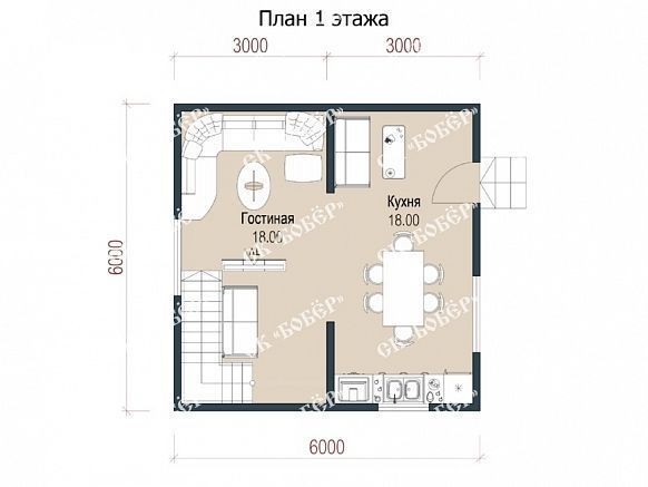 Дачный дом из бруса 6х6. фото